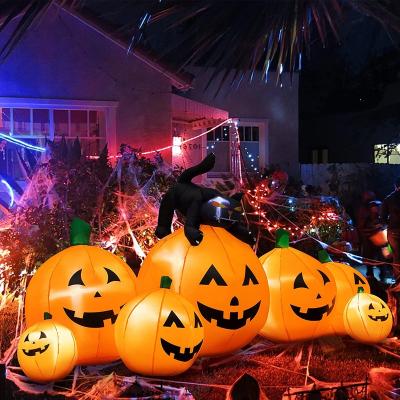 China Halloween Decorations 7 Inflatable Pumpkins Patch Lanterns With Element LED Explosion Halloween Party Outdoor Garden Decoration for sale