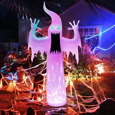 China Halloween Decorations Inflatable Halloween Green Eye Ghost with Color Changing LED Blow Up Outdoor Garden Yard, Inflatable Lawn Decoration for sale