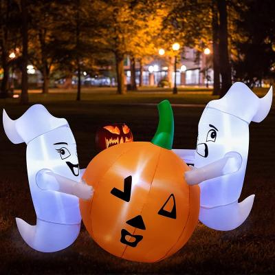 China Halloween Decorations Cheap Inflatable Halloween Ghost and Pumpkin Scary Clothes Slide Kids Large Led Lightweight Outdoor Inflatable Decoration for sale