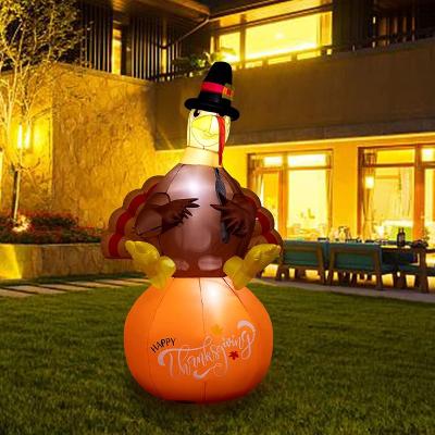 China Cheap Inflatable Thanksgiving Decorations Thanksgiving Decorations Turkey Blow Up With Pumpkin Clothes Children Led Lightweight Outdoor Inflatable Decoration for sale