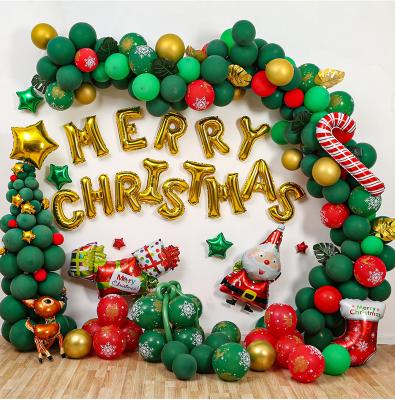 China Party Decorations Merry Christmas Balloons Garland Kit Red and Green Latex Balloons Set for Christmas New Year Party Decorations for sale