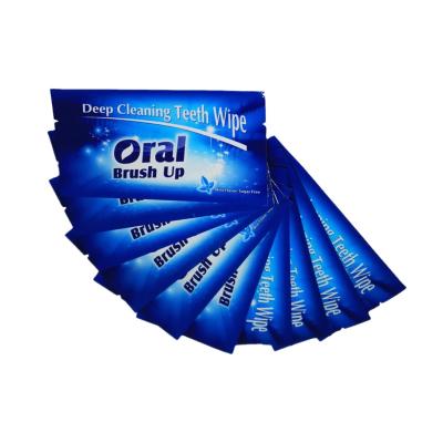 China Convenient Dental Consumables Oral Teeth Wipes Teeth Oral Whitening Brush Mint Flavor Finger Teeth Wipes for sale