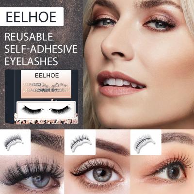 China Easy To Use Reusable Self-adhesive Package Glueless Self-adhesive False Eyelash False Eyelash Long New Arrival Natural for sale