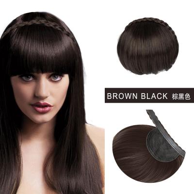 China Silky straight wave newcomer braided wigs with faux bangs short braided wigs french bangs to modify face shape for sale