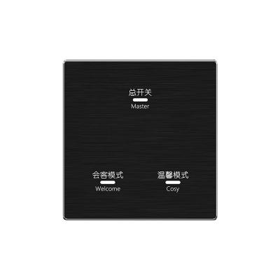 China Good stability& Anti-interference Stainless Steel Electroplating Brushed Material Backlit Touch Hotel Switch Panel for sale