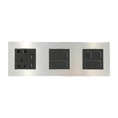 China Luxury Hotel Aluminum Alloy Dry Contact Simple Smart Wall Socket And Switch Electrical elect. for sale