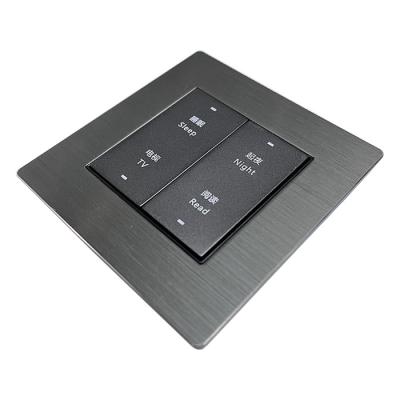 China Simple And Stylish Aluminum Strip 1way 12V Smart Dish Wire Drawing Hotel Low Current Smart Switch 2 for sale