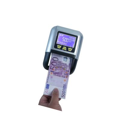 China 2022 Auto Account LCD Display Currency Identify Detector Mini Portable Currency Counterfeit Fake Money Bill Banknote Note Detector for sale