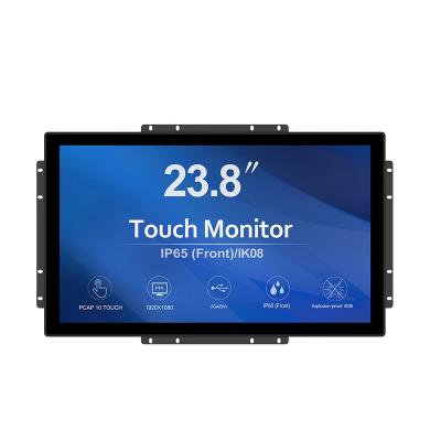 China ATM.POS.Open Frame Machine ...etc 23.8 Inch Waterproof and Dustproof Ip65 Industrial Open Capacitive Touch Display Explosion-proof Ik08 Industrial Touch Monitor for sale