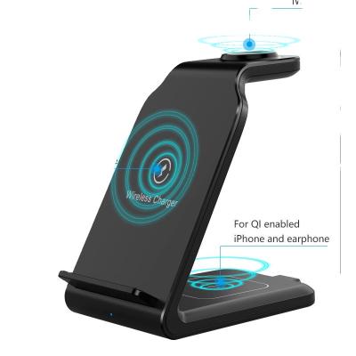 China Smart Watch 3 in 1 Wireless Charger Mobile Phone Hoder Wireless Charging Station for iPhone Earphone for sale