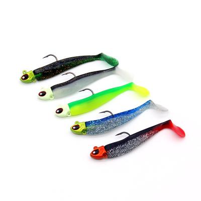 China Artificial Soft PVC+Lead Metal Jig Head Bait Fishing Soft Jig 14g 9.5cm Lead Head Lure for sale