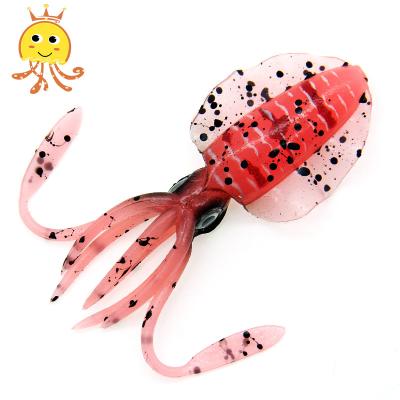 China High Quality Soft Plastic Pike Lures 10cm/6g 14cm/16.5g 5 Colors Fishing Squid Skirt Lure For Freshwater for sale