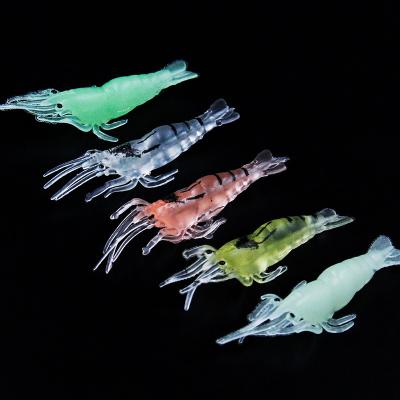 China 1.1g 4.5cm Silica Gel Fishing Shrimp High Soft Plastic Simulation Shrimp Attraction PVC Soft Plastic Shrimp for sale