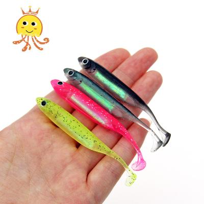 China PVC Paddle Tail Fishing Soft Lures 7.5/10.0cm 3D Eyes Swimbait Soft Wobblers Bait Artificial Fishing Tackle for sale