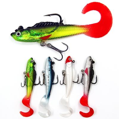 China PVC Top+Lead Amazon Selling Soft Type Lure 8.0g 8.5cm Lead Head Artificial Plastic Fish Fishing Lure Jig Head for sale