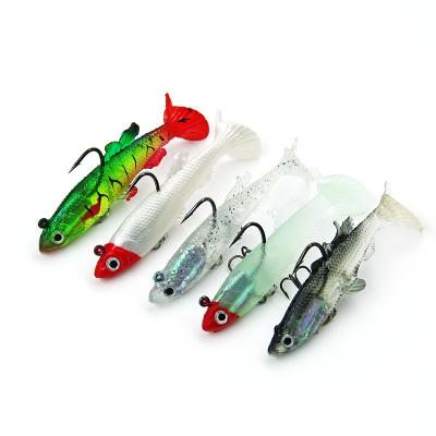 China PVC+Lead 12g 8cm Fish Shape Lead Hot-selling Fishing Lures Jig Head Hook for sale