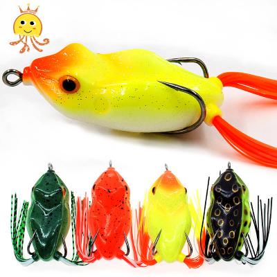 China Factory Direct Selling Soft Silica Gel Frog Lure 60 Degree 65mm 5Pcs/box Water Angle Soft And Bait Resistant Frog Lure for sale