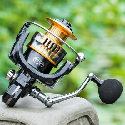 China Peche Spinning Fishing Reels 5.0:1 17+1BB Metal Casting Body Long Spinning Fishing Reels Fishing For Big Fish JLF-FC-008 for sale