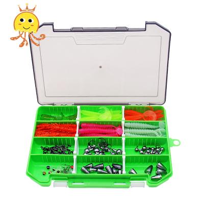 China ABS+PVC+Lead Fishing Tackle Boxes Lure Hook Plus Soft Fishing Lure Fishing 375g 210mm*140mm for sale