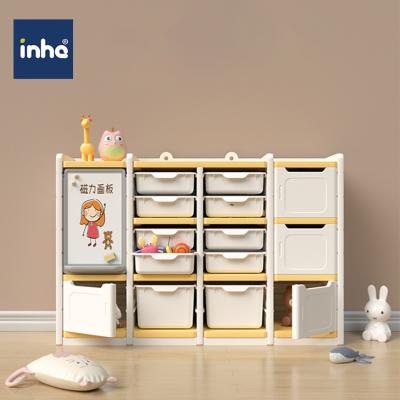 China Inhe Factory Sale Modern Children's Toy Storage Shelves Kids Toy Storage Shelf Storage Cabinet for sale