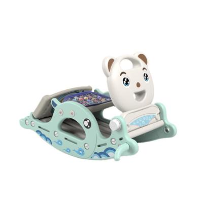 China Home Office inhe baby theme kids indoor cheap plastic rocking horse toy and slide for sale