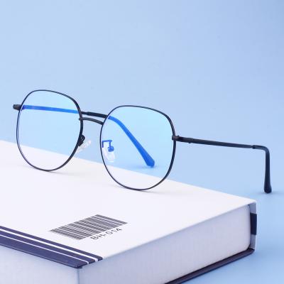 China Wholesale Design Geometric Glasses Eye Glasses Fashion Gold Optical Metal Frames Anti Blue Light Glasses for sale