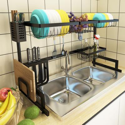 China Stocked 85cm/65cm Kitchen Organizer Storage Over Sink Dish Drainer Rack Dish Holders for sale