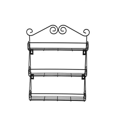 China Good Quality Minimalist Iron Kitchen Organizer Multifunctional Shelves Cabinet Standing Spice Rack Seasoning Rack for sale