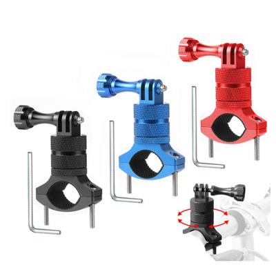 China 360 Degree Rotation Aluminum CNC Bicycle Mount Bracket For Gopro Hero 7/6/5/4/3/2 Motorcycle Fixed Base Sticks for sale