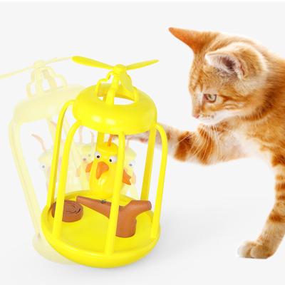 China Viable Electronic Durable Bird Cage Toy Stimulating Pet Cat Toys Induction Windmill Kitty Toys Attractive Design Luxury Interactive for sale