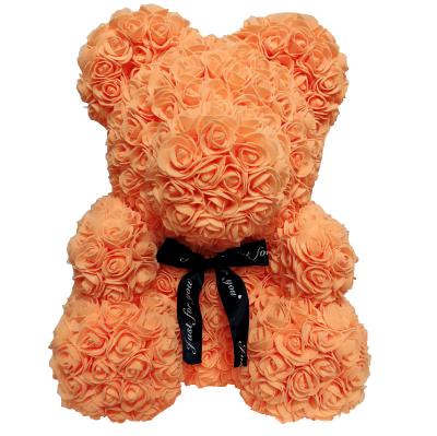 China Wholesale Artificial Fancy Rose Teddy Bears For Valentines Day Rose Teddy Bear Of 40cm Foam Flower Box for sale