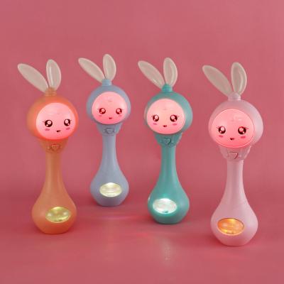 China Baby Soft Bells Hand Clatters Puzzle Music Sound Light Shaking Toys for 0-12M Newborn Infant Early Toy Cute Cartoon Rabbit Educational for sale