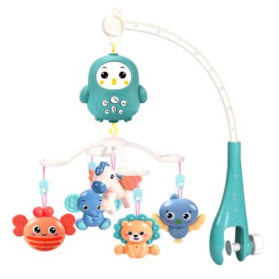 China Lovely Musical Plastic Infant Musical Rotating Crib Bell Baby Ratchets Crib Mobiles for sale