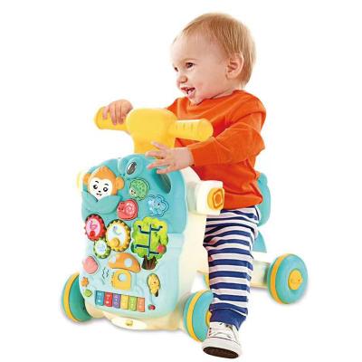 China Baby Walking Learning Game Board Multi Functional 4 IN 1 Toddler Plastic Kids Musical Toy, Learning Hand Push Baby Walker For Baby for sale