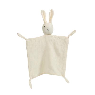 China Newborn Soother Plush Soothe Sleeping Toys Baby Bib Kawaii Rabbit Baby Nursing Cuddle Covering Handkerchief for sale