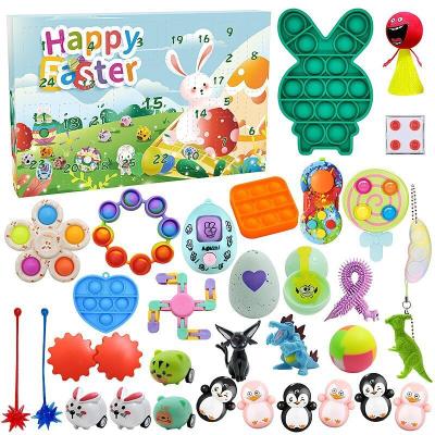 China Blind Toy Set Relieve Stress And Busy Person Toys Festival Toy Gift Box Easter Countdown Calendar Easter Surprise Box for sale