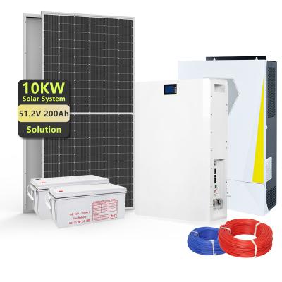 China 10KW All-in-One Home 48VDC 230VAC Off Grid Storage Solar Power System Inverter 5500w Solar Panel Smart BMS for sale