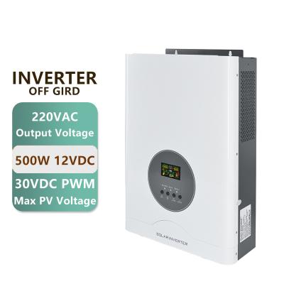 China 500W 12V 220V Pure Sine Wave PWM Solar Inverter Hybrid Solar Inverter Charge Controller 325*263*123mm for sale