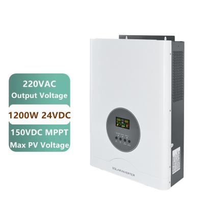 China Inverter 1200W 12VDC 1500VA MPPT Micro Solar Hybrid Solar Charger Inverter Pure Sine Wave 512*320*136mm for sale