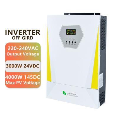 China 24V DC 230V AC 3000w Pure Sine Wave Inverter Solar System High Frequency Hybrid Inverter 495*312*125mm for sale