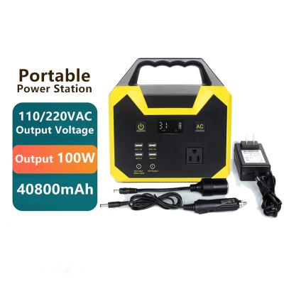 China 100W 40Ah LCO Power Station Cordless Charging Outdoor Portable Lithium Ion Battery Built In BMS for sale