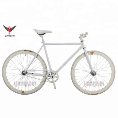 China Wholesale cool 700C steel fixed gear fixie bike OEM fixed gear bike with EN certificate in total white for sale