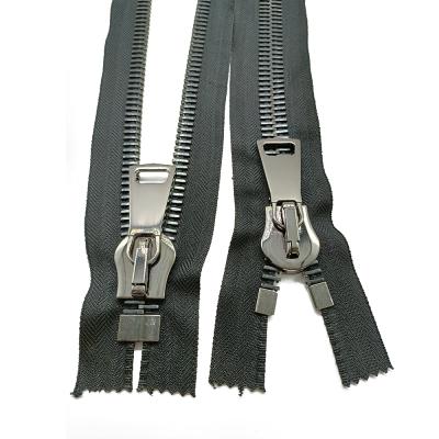 China Large Metal Zipper #30 Custom Metal Garment Zipper Nickel Free Clogged Zippers For Anorak for sale