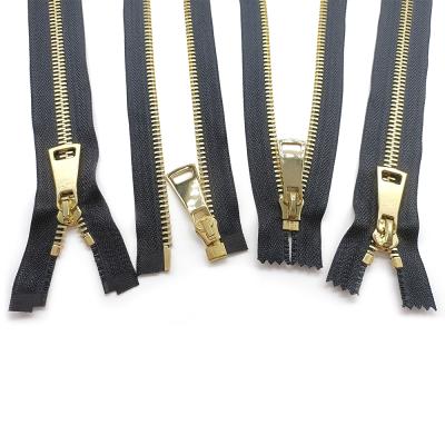 China Wholesale Custom Fancy #10 Teeth Color Metal Zipper Workable Narrow End Zipper Nickel Free With Zipper Sliders for sale