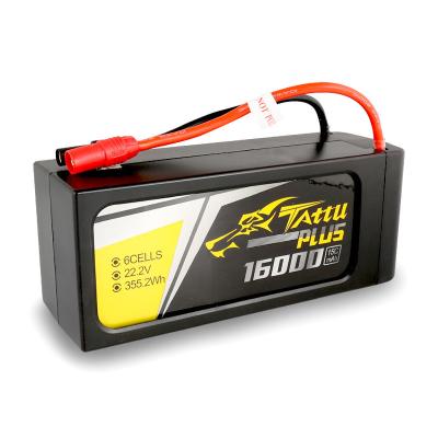 China Long Cycle Life Intelligent Version TATTU PLUS 6S1P LiPo 22000mAh Battery 22.2V 25C Smart lipo Battery for agriculture drone sprayer for sale