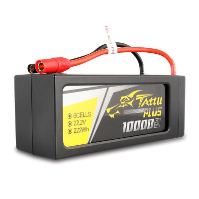 China Long Cycle Life ACE TATTU PLUS Lithium 6S1P  22.2V 10000mAh 25C 6S FPV Model Aircraft Lipo Battery With XT90 Connector for agriculture drone for sale