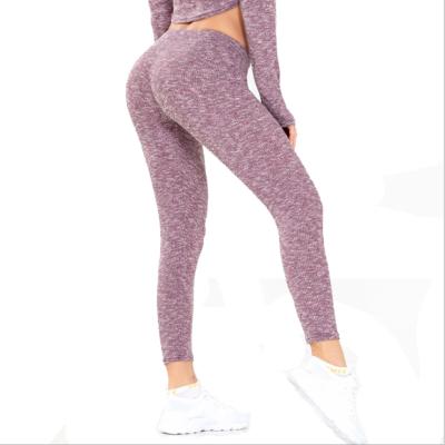 China New high quality skin-friendly European and American crotch breathable for hot girl ribbing yoga pants for sale