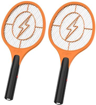 China Battery Operated Insect Zapper Indoor&Outdoor Fly Swatter Electric Mosquito Killer Racket (2xAA) Battery Safe Safe To Touch With 3-Layer Safe Net for sale