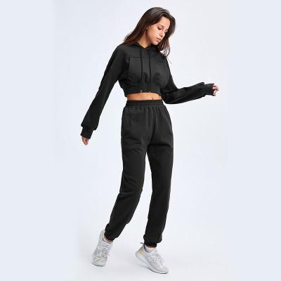 China Breathable Custom Women Tracksuit Ladies Streetwear Womens Hoodies Womens Set Two Piece Set for sale