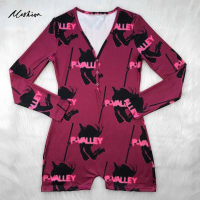 China 2021 New Arrival Women's Comfortable Onesie Pajamas Cartoon Pattern QUICK DRY Soft Long Sleeve for sale